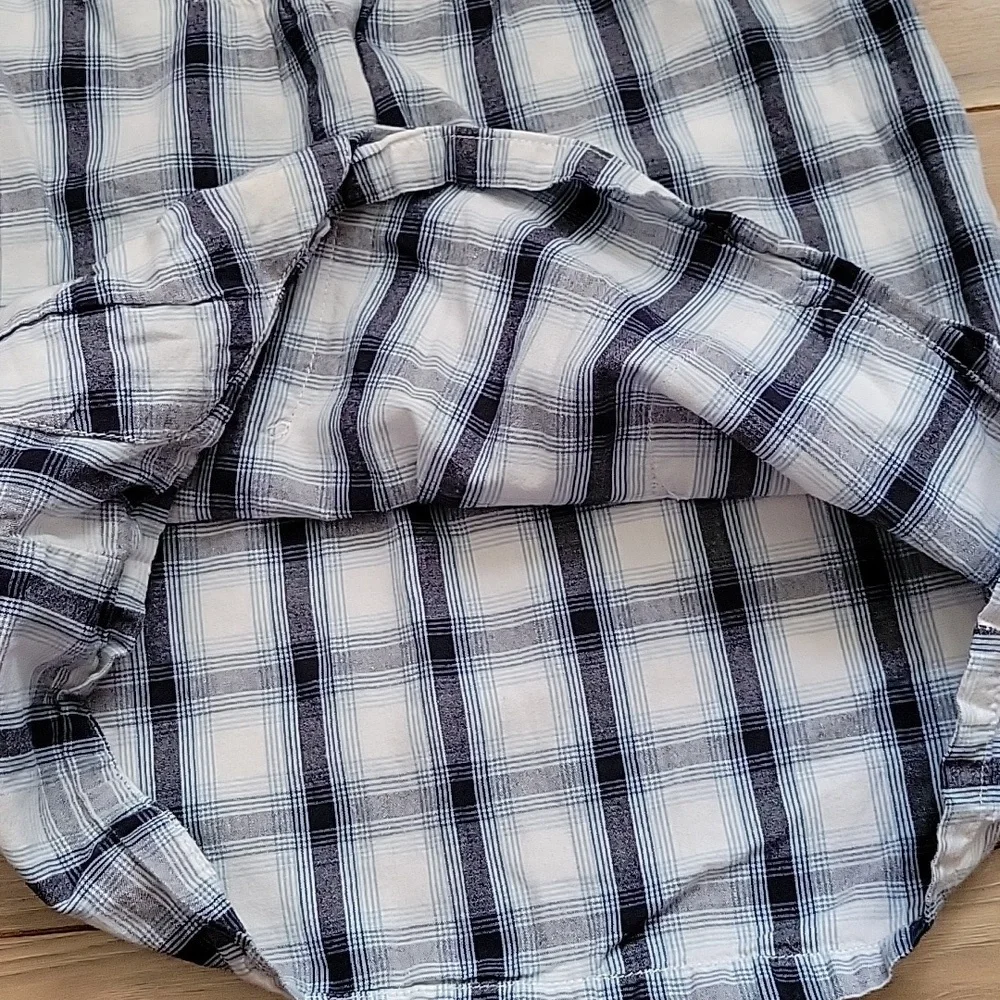*3/$15* Mossimo Supply Co. Blue and White Plaid Long Shirt Dress Girls Size XS